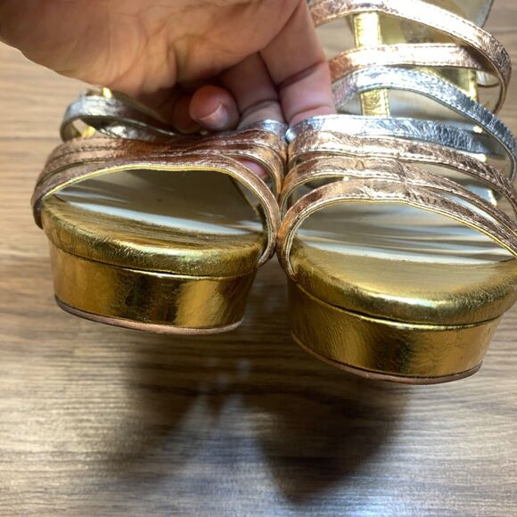 Michael Kors Maddie Dress Platform High Heels Sandals Rose Gold Multi Size 6.5M - Picture 6 of 11